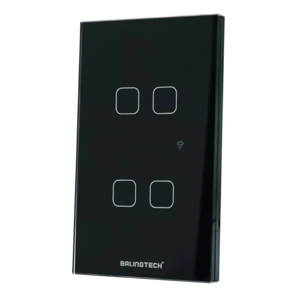 Tecla Smart Inteligente Wifi Negro 4 Canales Balingtech